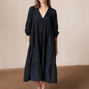MILLE Gemma Dress in Black Organic Cotton NWT